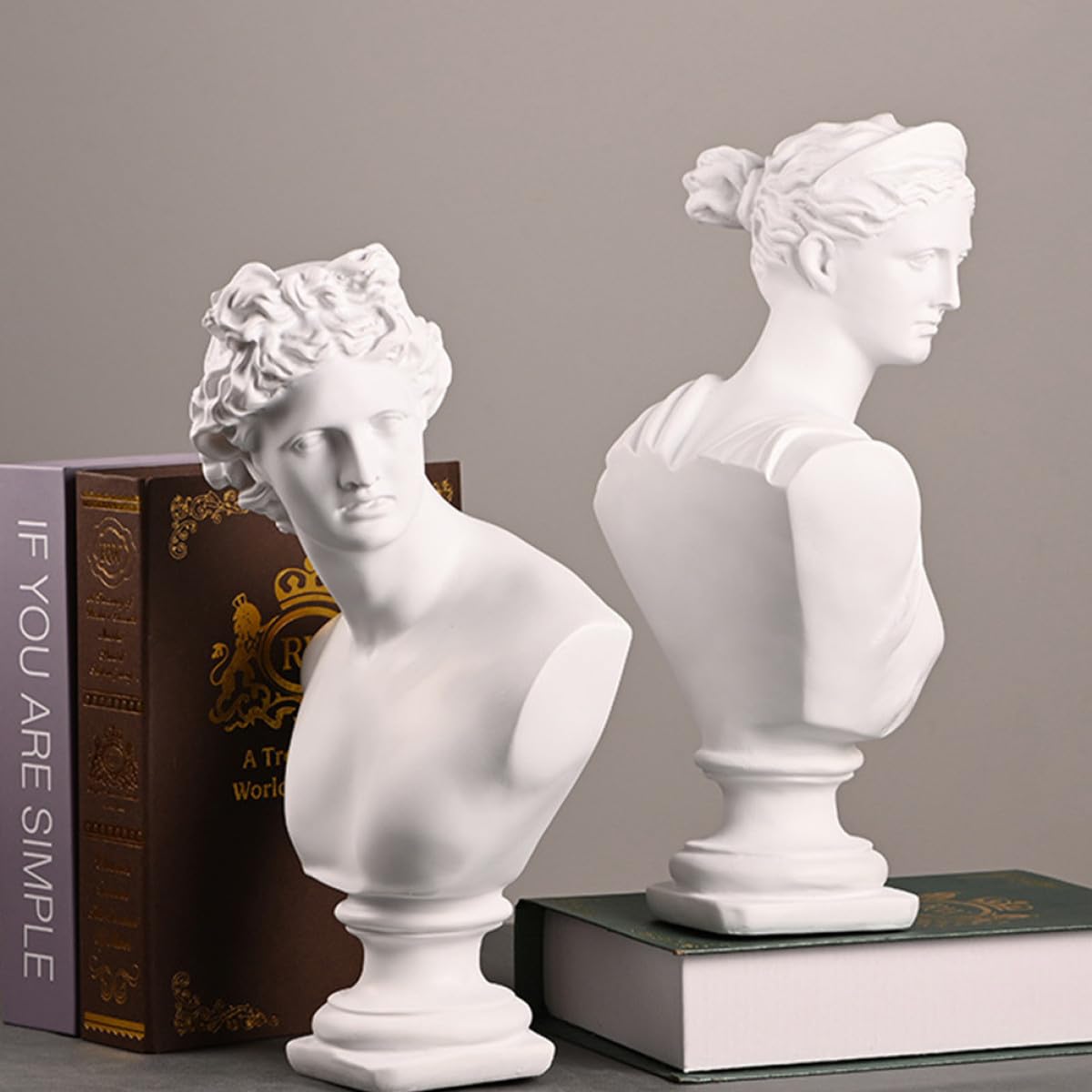 OUNONA Rzeźby Dekoracja Domu Żywica Gipsowa Figurka Dawid Statua Gipsowa Rzeźba 19x14x31cm Do Dekoracji