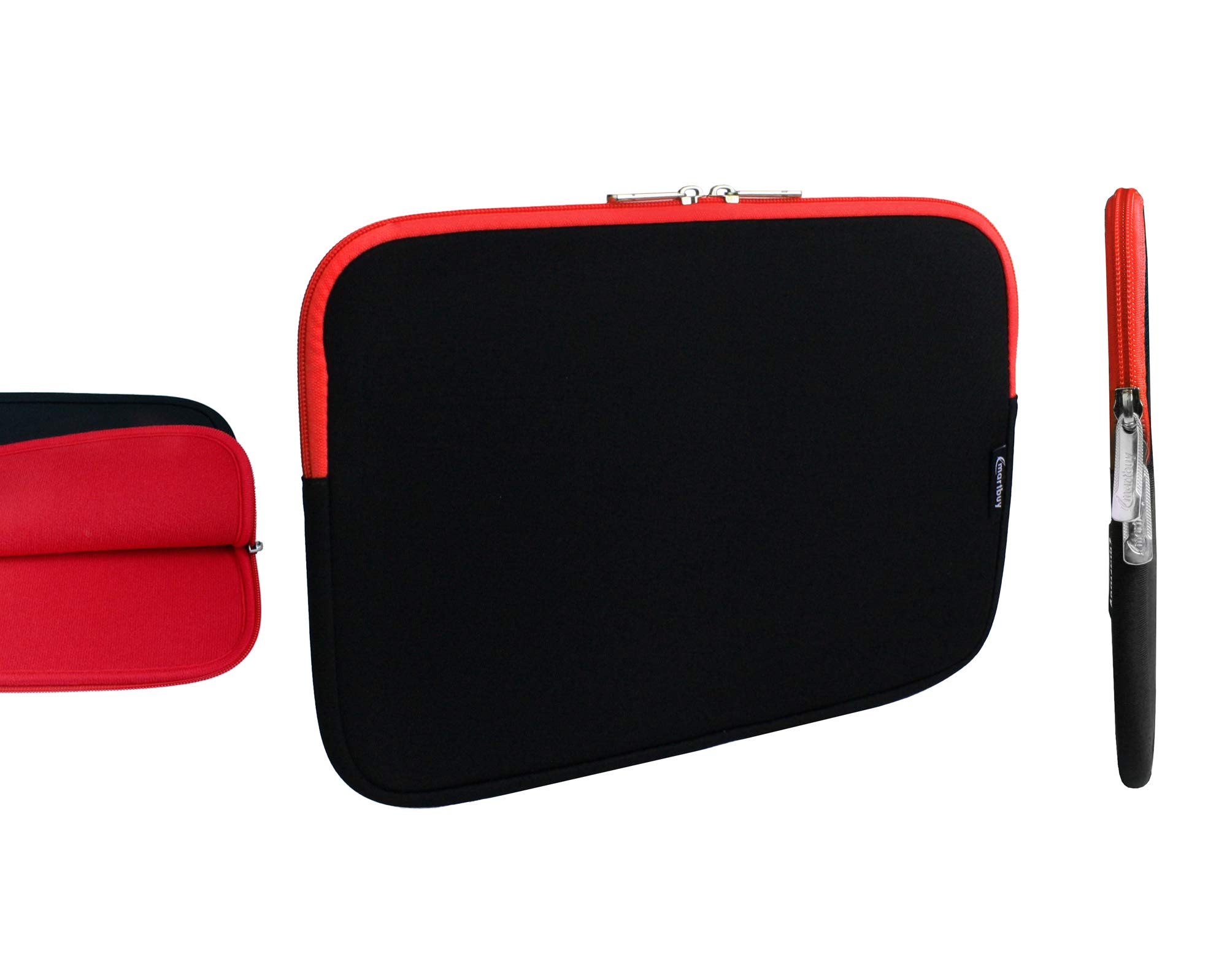 Emartbuy Pochette Housse Etui Néoprène Gris Foncé Avec Interieur Et Zip Rouge, 11.6-13.3 Pouces, Résistant À L'eau, Convenant Aux Appareils Listés Ci-Dessous