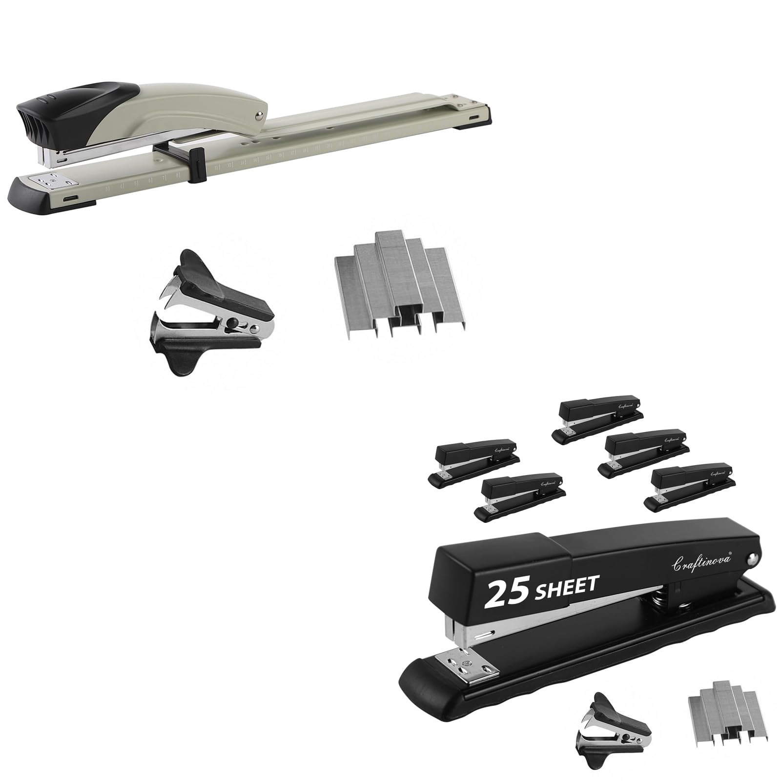 craftinovaLong Reach Stapler,Metal Desktop Stapler