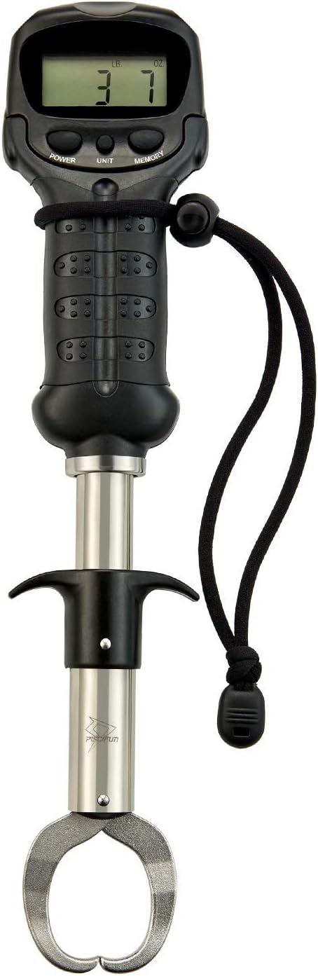 Piscifun Fish Lip Gripper with Digital Scale Water-Resistant Lip Grip with Electronic Digital Scale Fish Grabber Stainless Steel Clip Fish Control Black