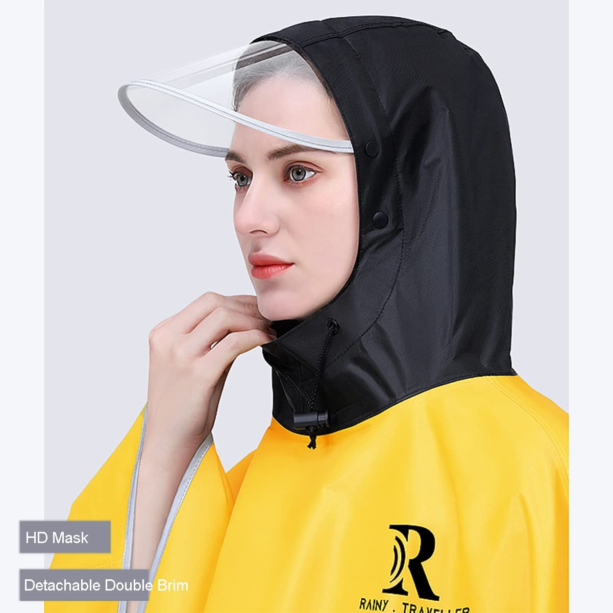 Peleryna przeciwdeszczowa rowerowa Poncho na rower E-Bike Pokrowiec na hulajnogę Wodoodporny, wiatroszczelny, unisex z kapturem(Green,Medium)