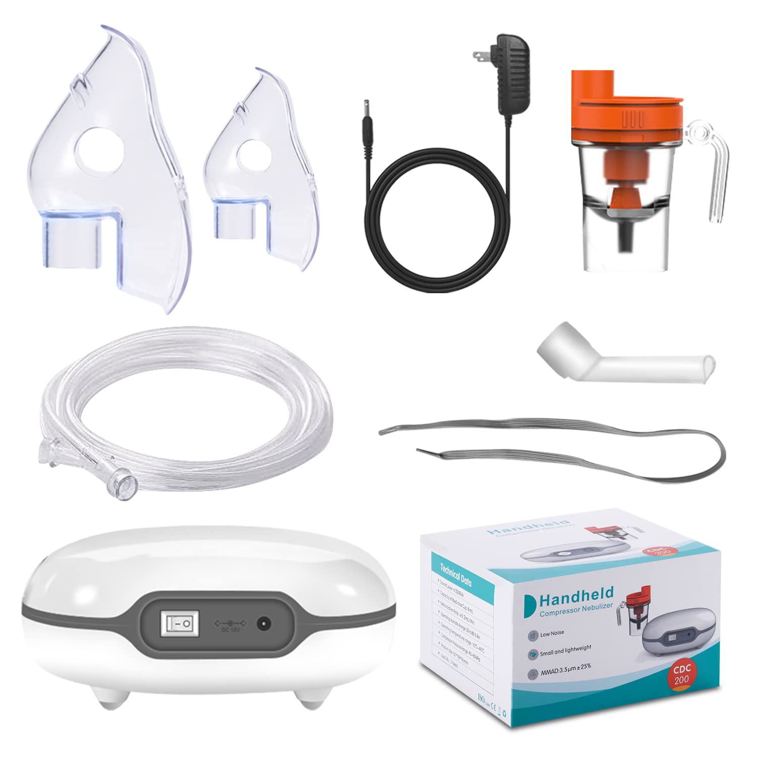 Nébuliseur à Compresseur, Ultrasonic Inhalateur Vapeur,Aérosol Portable Nébuliseur Inhalateur, Pour le Traitement des Maladies Respiratoires Telles, Convient aux Adultes et aux Enfants.