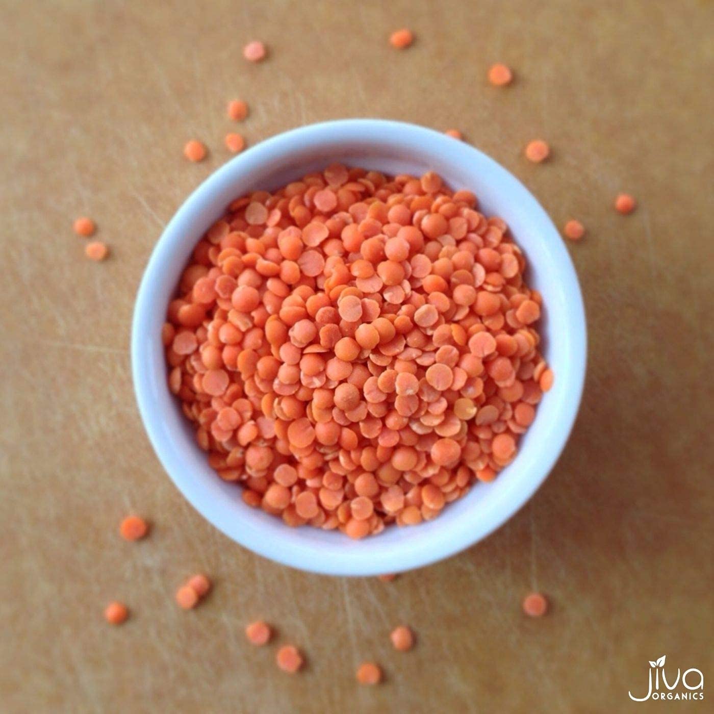 Jiva Organic Split Red Lentils 4 Pound LARGE Bag - Masoor Dal - Non-GMO, Vegan, Certified, Non-Irradiated