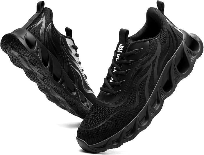 Furuian Steel Toe Shoes for Men & Women Lightweight Indestructible Safety Work Shoes Comfortable Steel Toe Sneakers Puncture Proof Work Sneakers