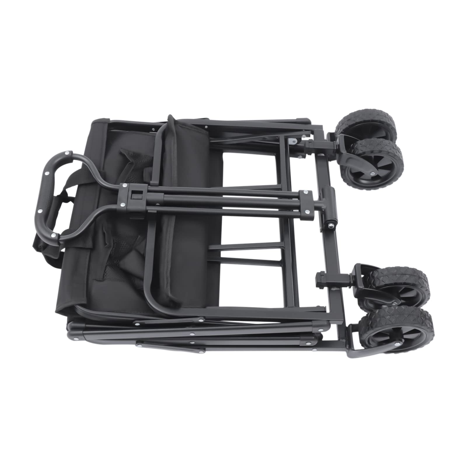 Bollerwagen Faltbarer Handwagen Oxford-Gewebe Transportwagen 67 * 46 * 36cm Strandwagen für Outdoor-Aktivitäten Strände & Gärten Tragfähigkeit 80kg Schwarz