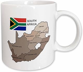3dRose Political map and flag of South Africa with all the provinces identified by name. 15oz Mug