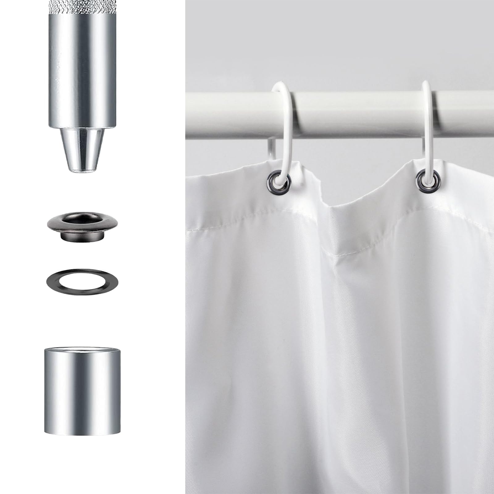 Zythrem 120 Sets Grommet Tool Kit 14mm Eyelet Punch Kit Eyelets and Punch Metal Washers Setting Metal Eyelets for Fabric Leather Belt Tarpaulin Tent Curtain Crafting DIY and Decoration - Image 4