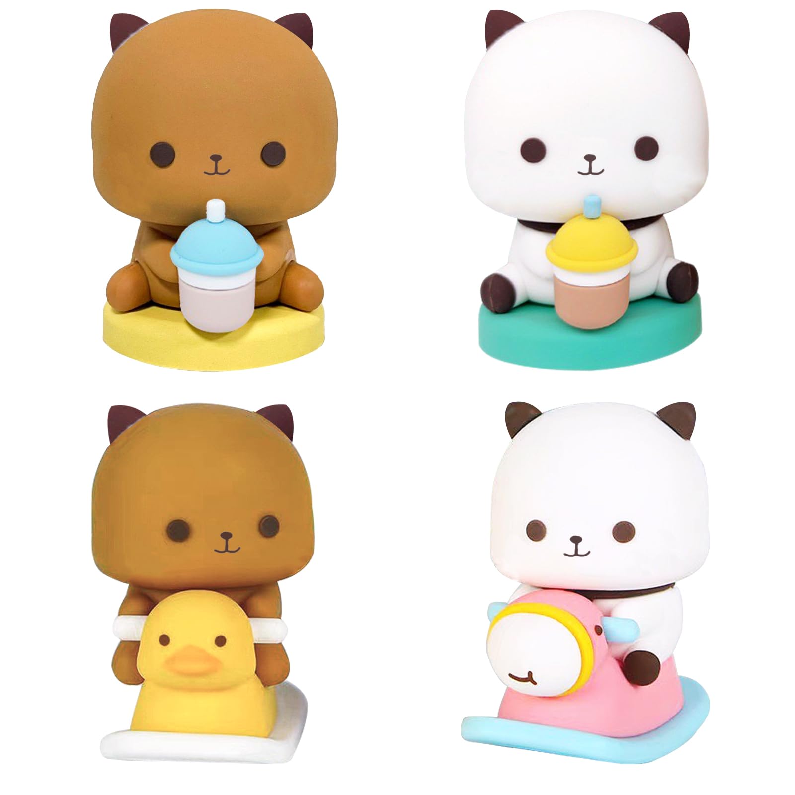 4PCS Figurine Car Dashboard Ornament Cute Car Dashboard Decoration Interior Ornaments for Home/Office/Tabletop （Bear