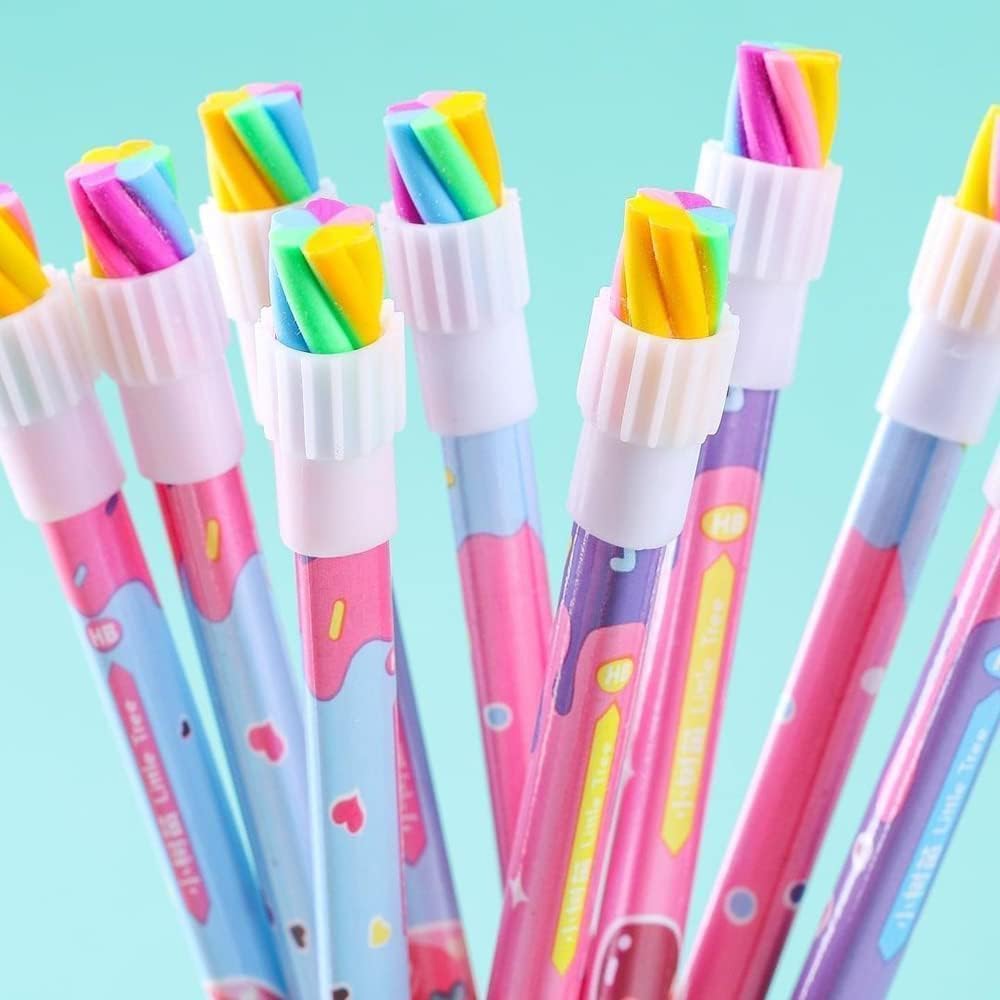 - Cute Ice Cream Theme HB Pencil Set – 12 PCS Premium Wooden Pencils with Eraser & Sharpener, Smooth Writing Stationery Set for Kids, Students & School Use, Colorful Cartoon Design Pencil Pack