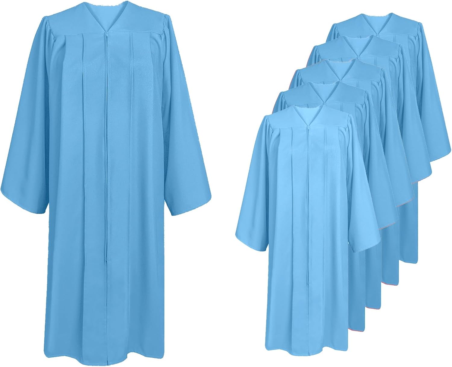 6 Pcs Choir Robes for Church adults Baptism Robes for Water Baptism Unisex Matte Graduation Gowns for College