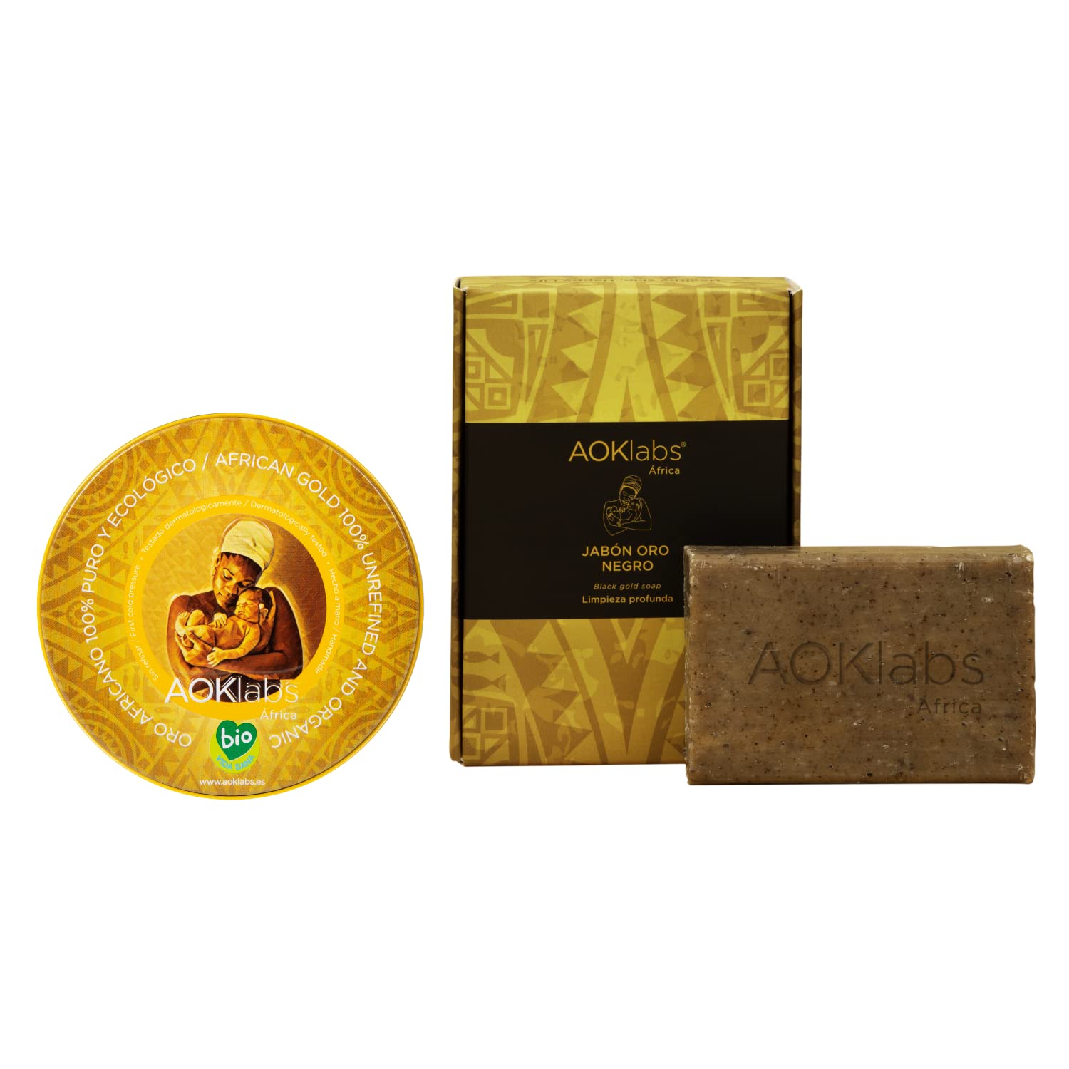 Pack manteca de karite pura - Oro africano para todo tipo de pieles - Manteca corporal hidrata, regenera y repara piel y cabello (Manteca Karite 50 ml + Jabon 100 g)