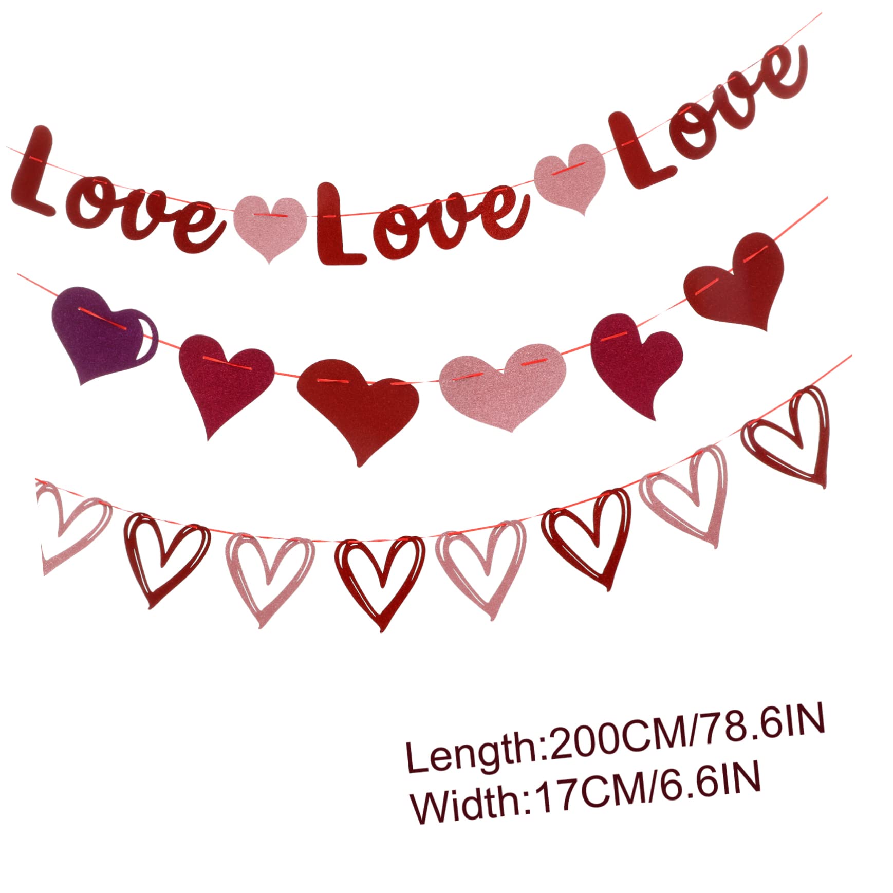 Garneck 3 Set Amore Amore Tirare Fiore Bandiera Decorazioni Contento Di Buon Compleanno Orpello Anniversario Ghirlande D'oro Arredamento Biglietti D'auguri Carta 3 Pezzi * 3