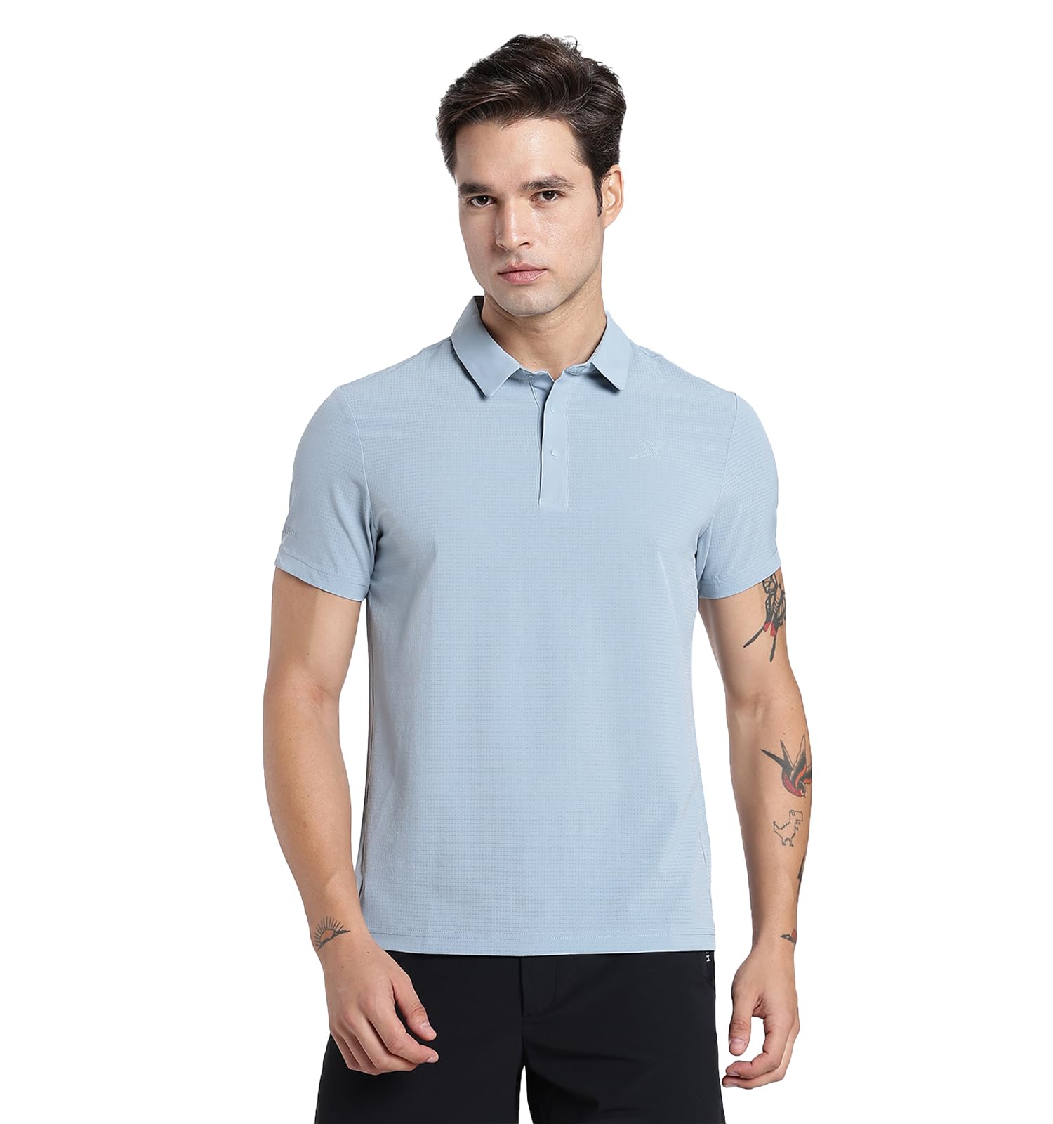 xtep Men’s Training Polo T-Shirt | Quick Dry Stretch Fabric | Lightweight Breathable Activewear for Gym, Training, Sports-picture-26