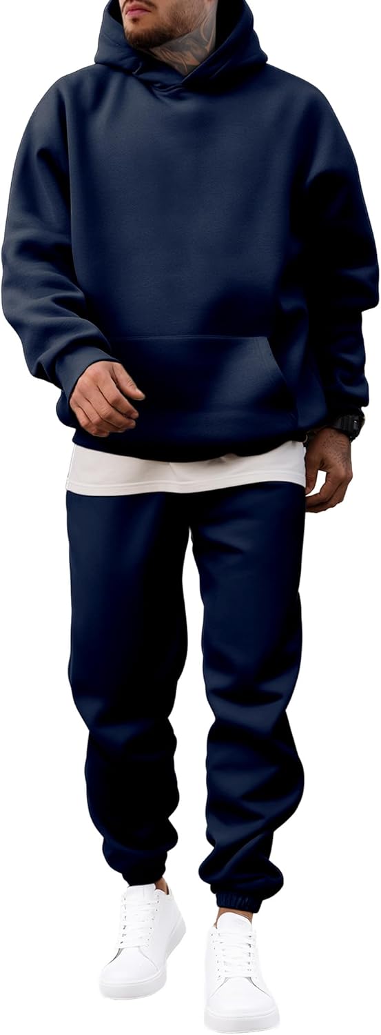 Product image of JMIERR Men's 2 Piece Outfits Hoodie Sweatshirt Tracksuit & Joggers Sweatpants Sweatsuit Set