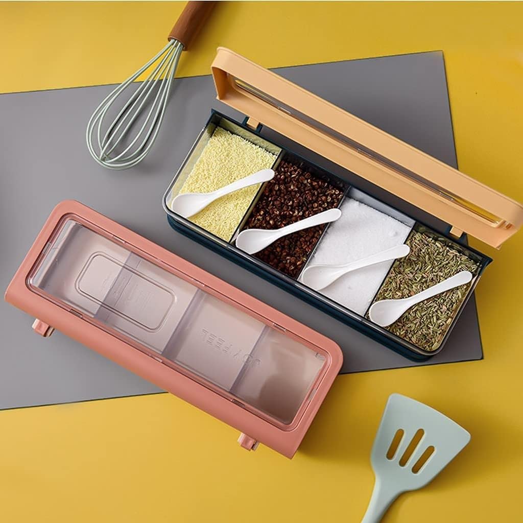 Scatola Porta Spezie Con Coperchio Trasparente E Contenitore Interno Rimovibile - Contenitore Per Sale, Zucchero, Cardamomo E Cannella - 2