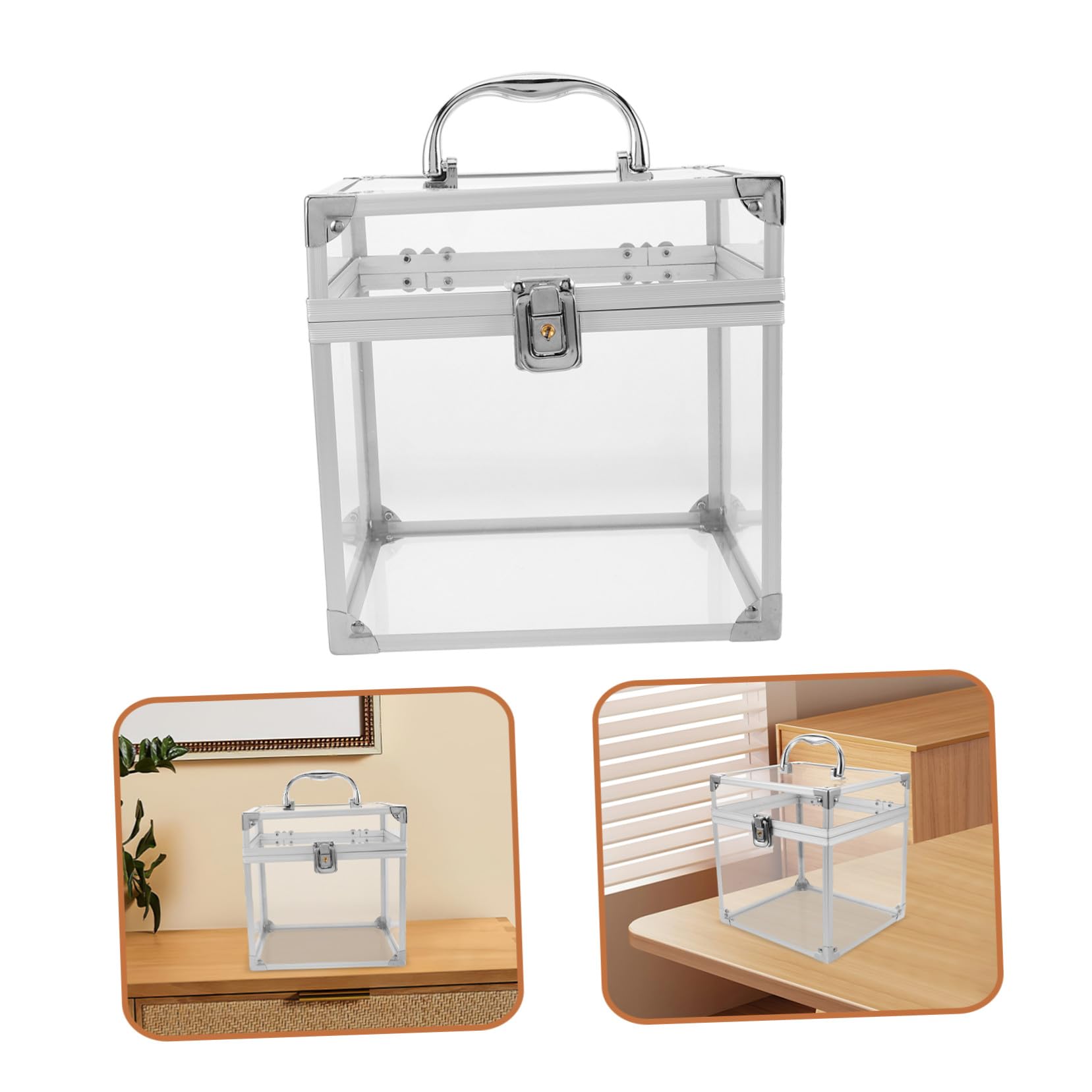 Zerodeko Scatola Porta Dischi in Vinile in Acrilico Con Maniglia Espositore Per Album in Vinile e Cd Dvd Contenitore Da Tavolo Trasparente e Resistente Per Ufficio e Soggiorno