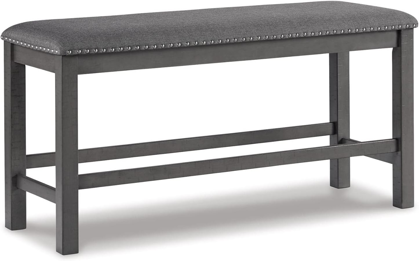 Signature Design by Ashley Myshanna Farmhouse Upholstered 24" Dining Bench, Dark Gray