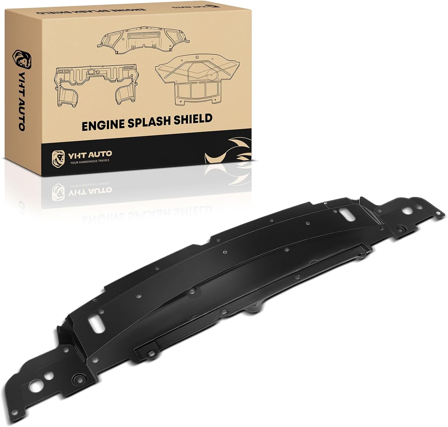 YHTAUTO Front Lower Engine Splash Shield Fits Honda Accord 2016-2017, Sedan, Center Bumper Cover Air Duct, Plastic Splash Guard Engine Case Guards