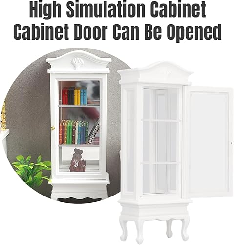 Miniatura 3 de Gabinete de exhibición en miniatura, muebles de casa de muñecas, gabinete de techo de arco de madera, accesorios de alta simulación para casa de