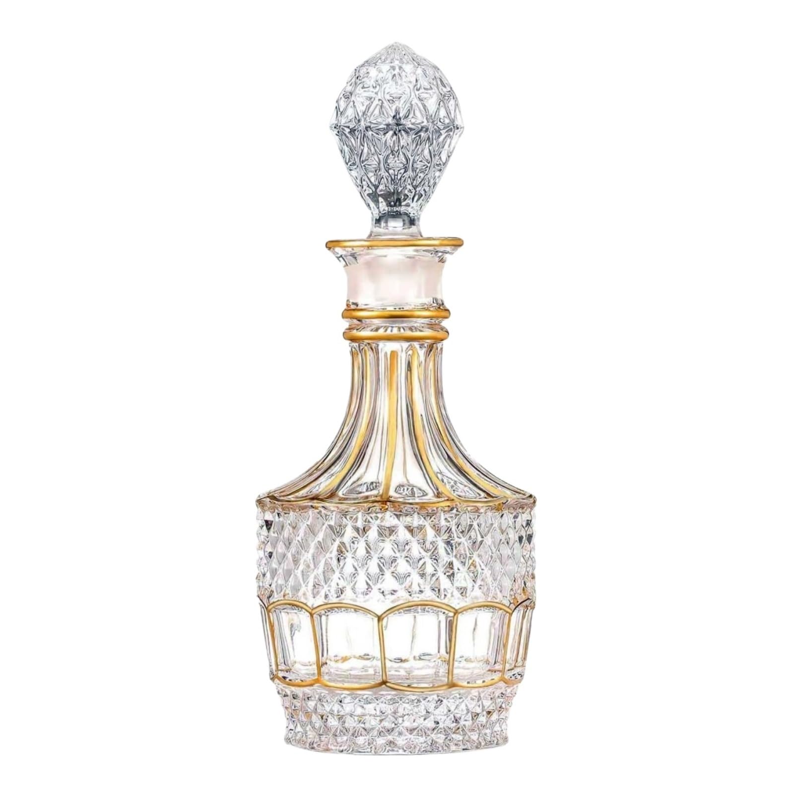 Decanter per Vino Rosso Whisky Decanter con incisione a diamante, elegante bottiglia di liquore in vetro for arredamento Decantatore