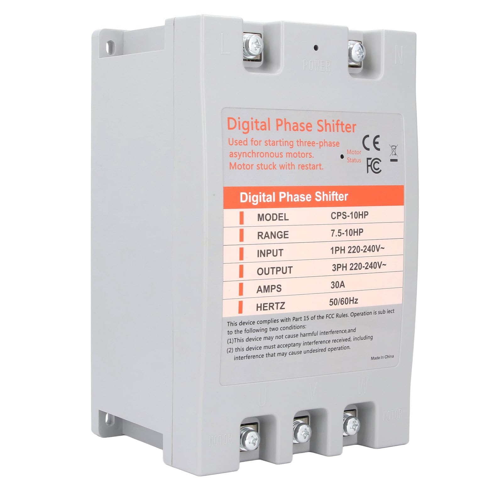 Generic Cyfrowy Konwerter Fazy, Wydajny Konwerter Jednofazowy na 3 Fazy o Mocy 7,5 KW do Niezawodnego Wyposażenia Silnika, Idealny do zastosowań Komercyjnych 220–240 V AC