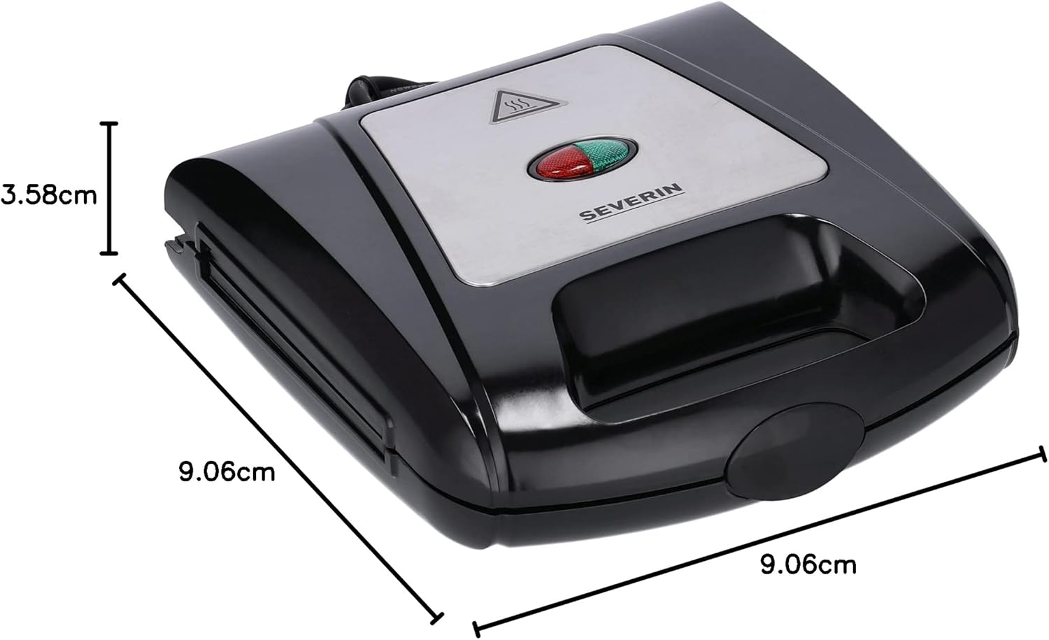 Severin Multi Sandwich Toaster with dimensions indicated