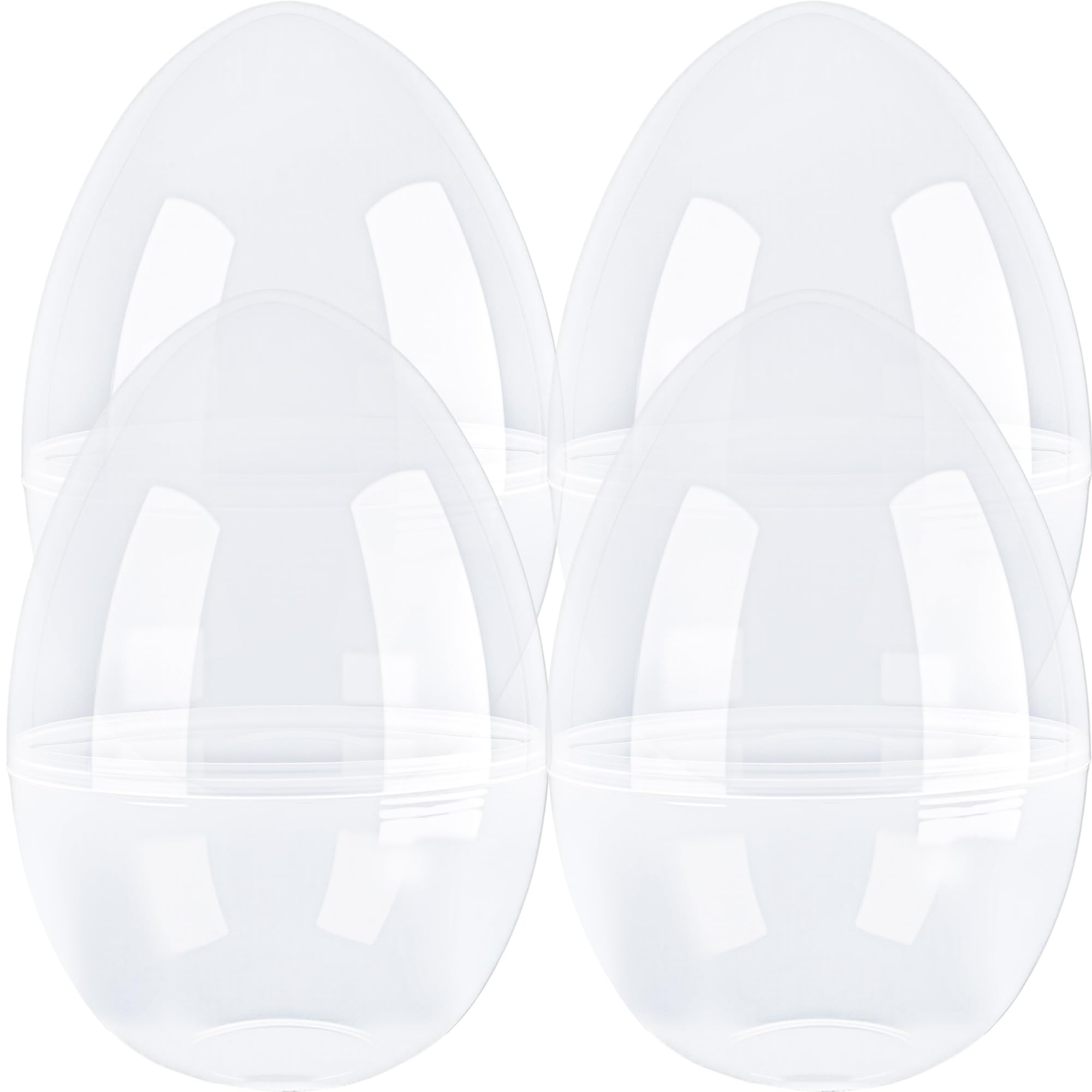 Photo 1 of 12 Inch/ 10 Inch/ 8 inch Giant Plastic Easter Egg 4/ 8 Pcs Empty Jumbo Clear Easter Egg Fillable for Easter Fillers Basket Party Favor DIY Hunt Surprise Easter Eggs (4 Pcs - Clear ( 10 Inch ))