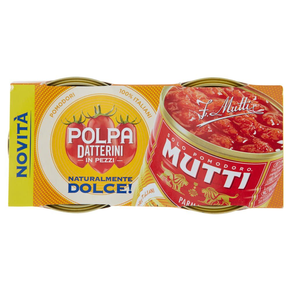 24 tomates dulces de mamá Polpa Datterini naturales (300 gr x 2 ), 100% italiano