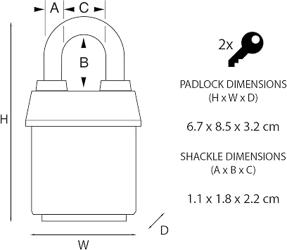 MASTER LOCK Heavy Duty Weatherproof Padlock [CEN Insurance Approved] [Closed Shackle] [Key] [Outdoor] 6327EURDCC – for Transportation and Industrial Applications