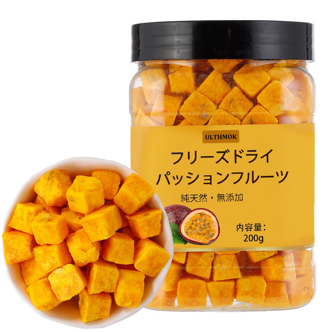 パッションフルーツ · フリーズドライパッションフルーツ100%果肉入り、無添加健康茶フルーツティー風味