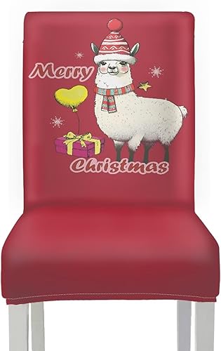 Miniatura 2 de HUGS IDEA Merry Christmas Dining Room Chair Covers Cute Sheep Kitchen Chair Covers Stretch Dining Chairs Cover Set of 6 Parsons Chairs Slipcovers