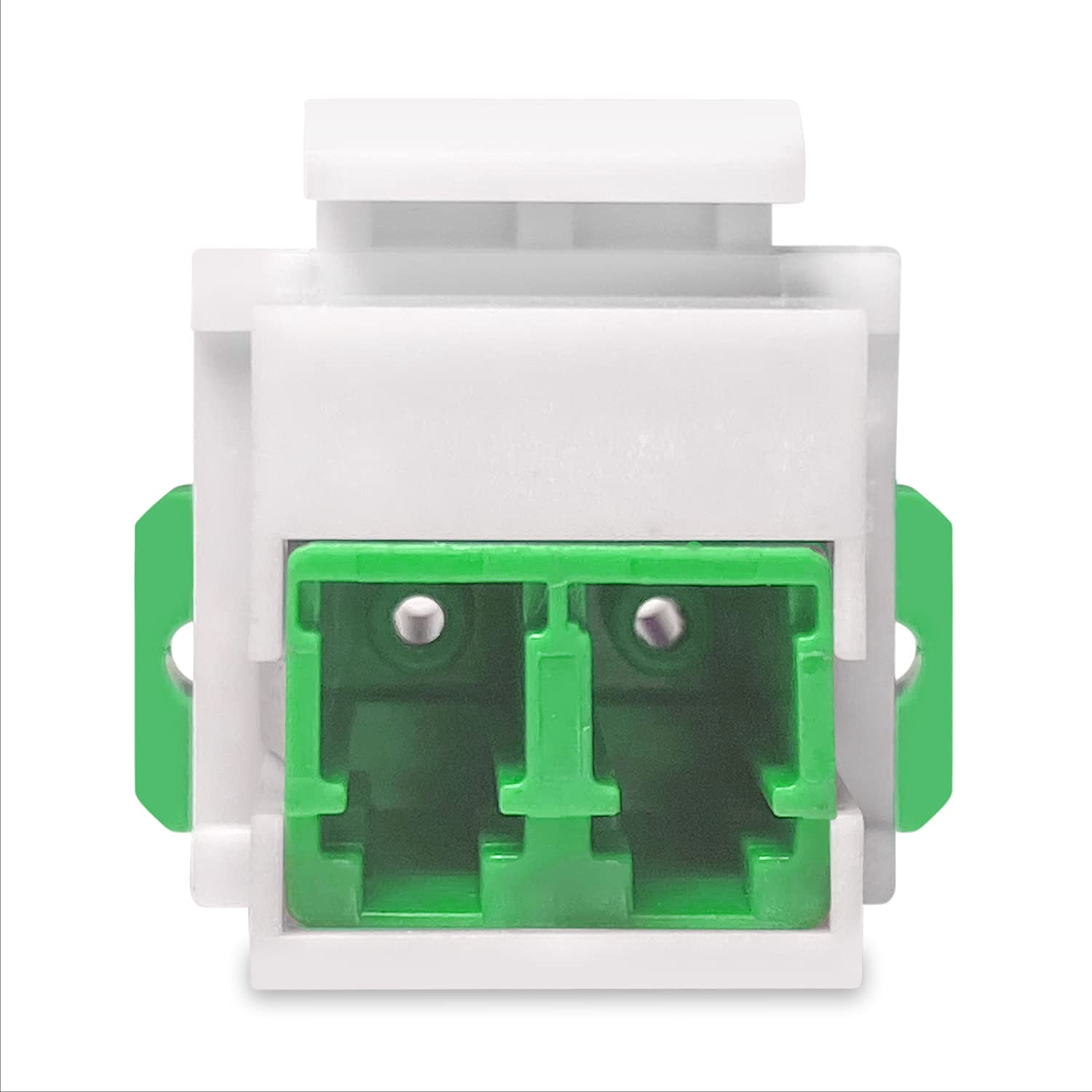 5er Link Technology LC to LC Duplex Keystone Fiber Optic Coupler Insert for Wall Plates, Patch Panels, Surface Mount Boxes. (Pack of 6) (LC OS2 Green)