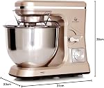 Stand Mixer MK36 500W 5-Qt 6-Speed Tilt-Head Kitchen Food Mixer with Accessories (Champagne)