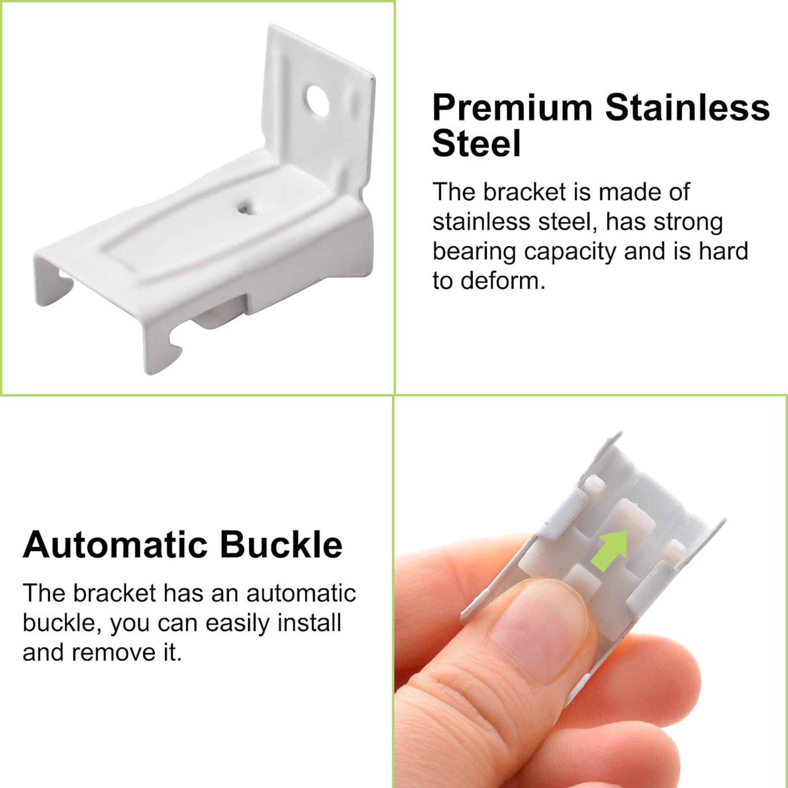 Support Plafond Pour Rail Rideau 24x16mm