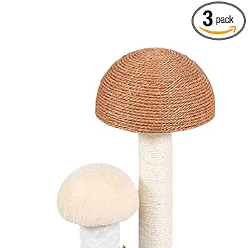 GIANTE Cat Scratching Post Mushroom Scratching Post for Cat Kitten Yellow White