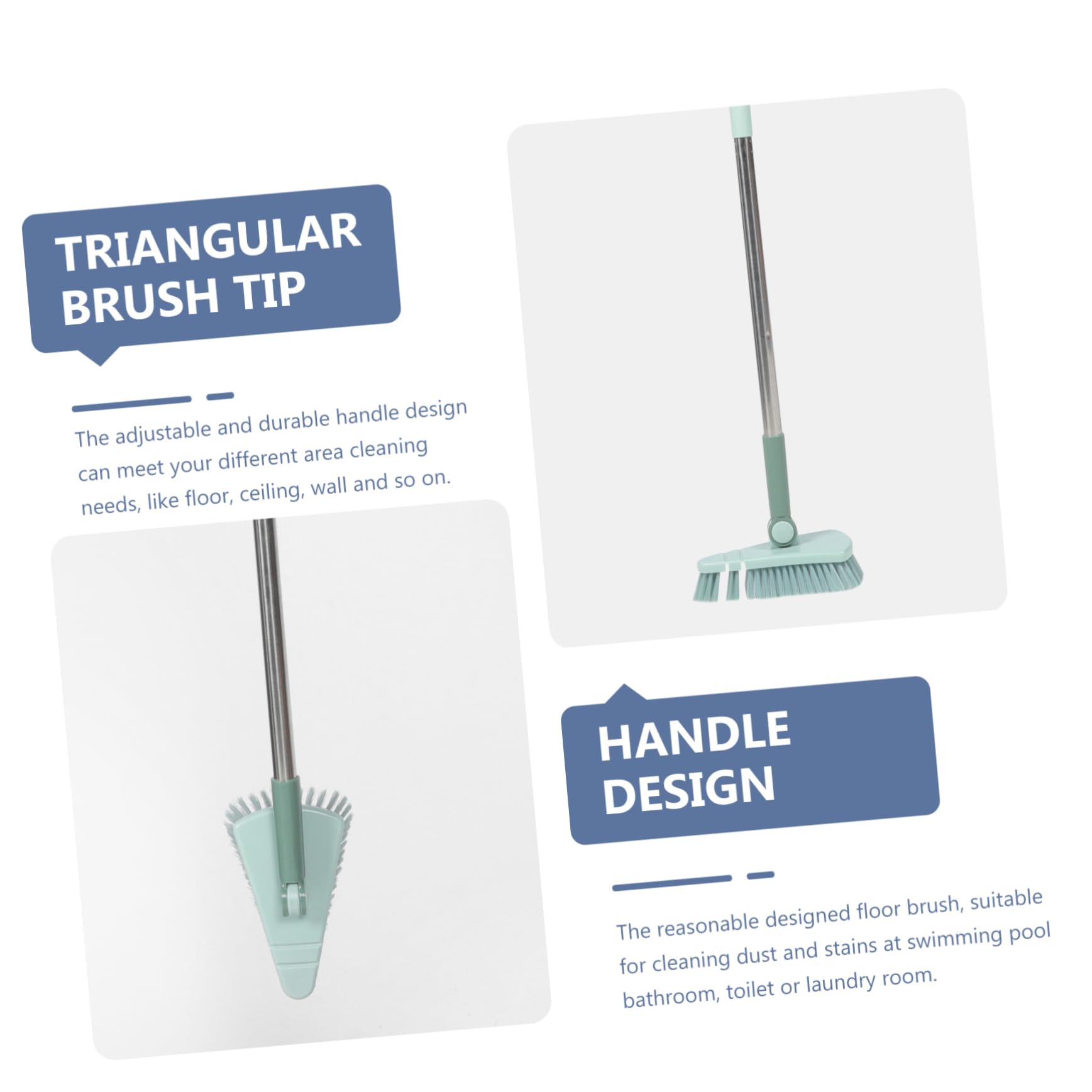 SUPVOX Lot De 4 Brosses De Nettoyage Ergonomiques pour Piscine Carrelage Sol Poils Rigides Poignée Facile À Utiliser Rotation À 180° Nettoyage À Domicile Et Bureau