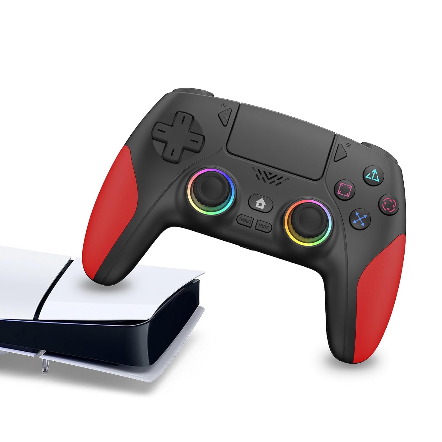 Kamylorus Wireless Controller for PS-5, Gaming Controller for PC with Hall Effect, Programmable/Remap/Turbo, 3.5Mm Audio Jack, Dual Vibration, 6-Axis Motion Control Gamepad with Speaker Black