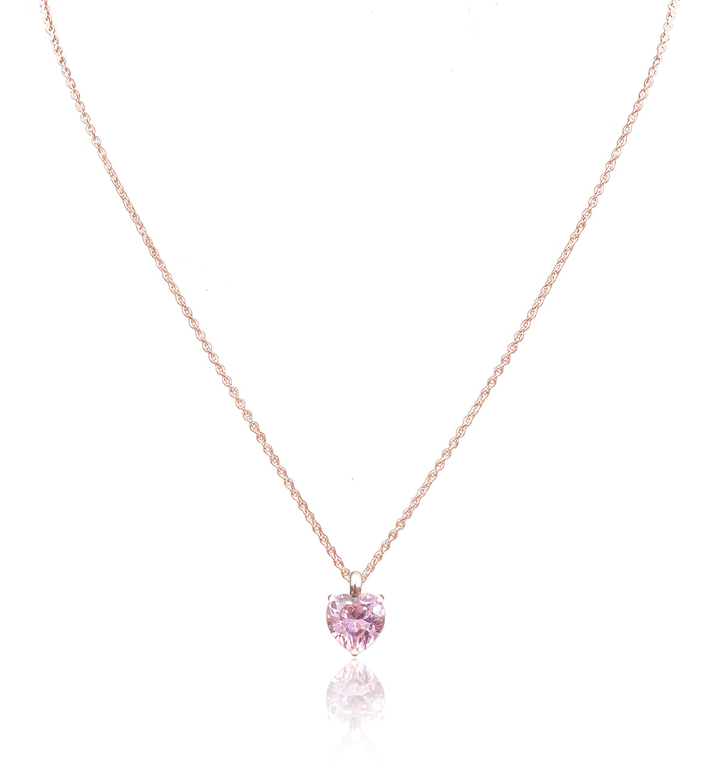 Arts on Way Rose Gold Plated Chain with Beautiful Large Single Heart Shape Pink Cubic Zirconia (American Diamond) Stone Pendant Necklace for Women and Girls (B09QZY6JCB) Amazon Price History, Amazon Price Tracker