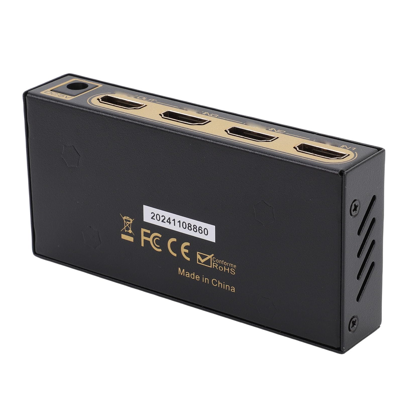 Zunate Commutatore 3 Ingressi e 1 Uscita, 24/50/60 Splitter Video Supporta 4K 60 Hz E 1080P Selettore Con Telecomando Compatibile Con Laptop, Pc, Tv, Videogiochi E Proiettori