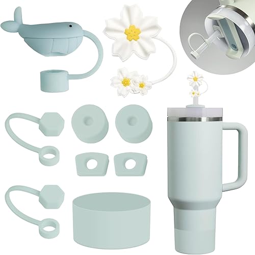 Miniatura 137 de Stanley Cup - Juego de accesorios que incluye 6 tapones de silicona a prueba de derrames, 2 tapas de popote para popotes de 0.39 a 0.39 pulgadas, 1