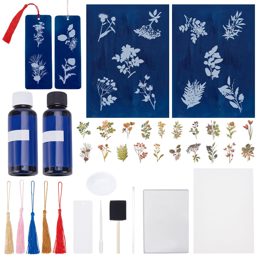 Cyanotype papier soleil art complet avec 30 feuilles et outils