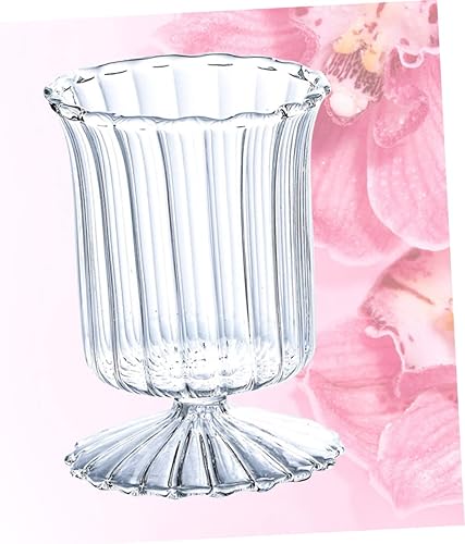 Miniatura 3 de PRETYZOOM 1pc Crystal Vase Glass Candle Glass Flower Vase Vintage Candle Holder Transparent Candlestick Wedding Vases Jarrones Vase for Centerpieces
