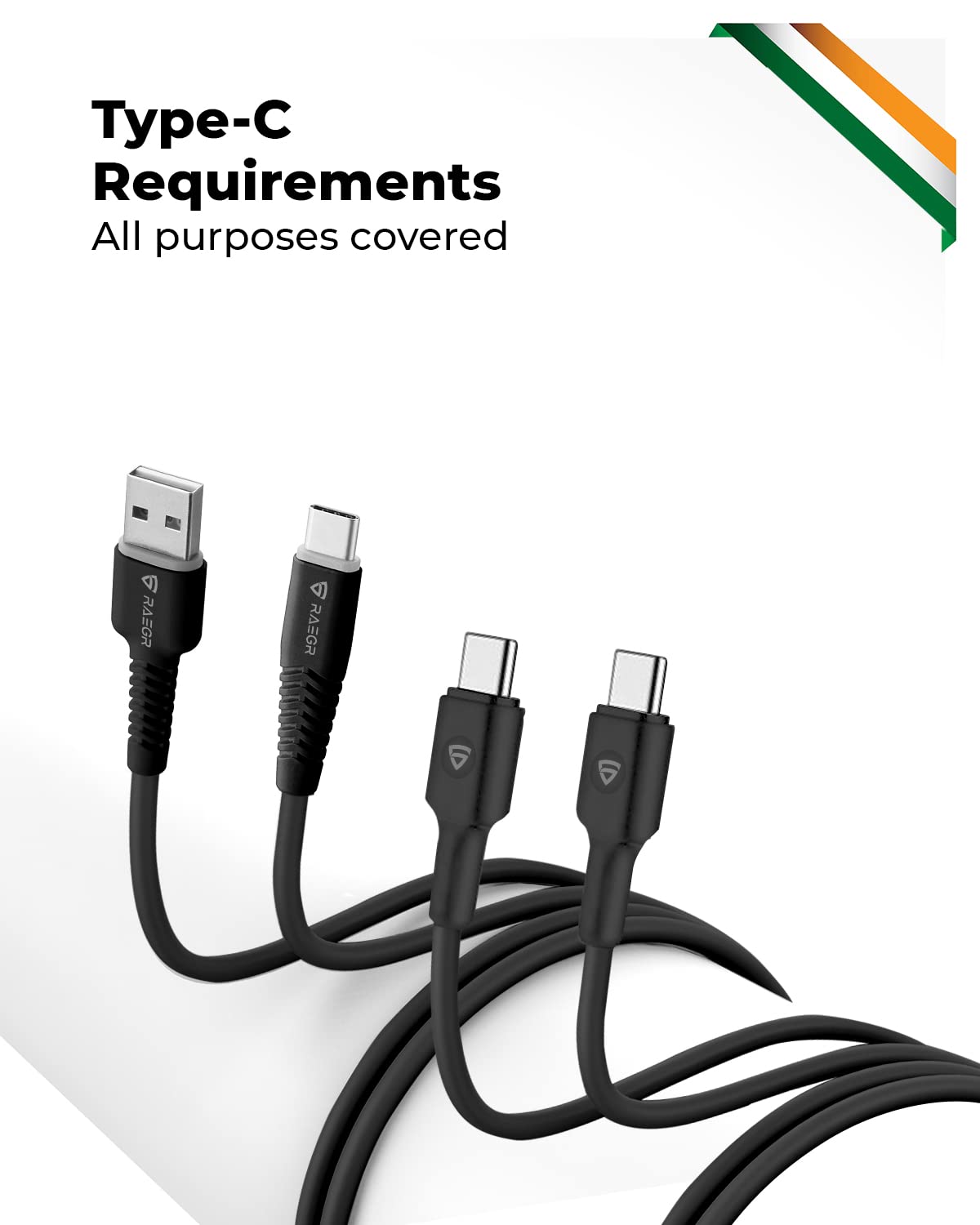 RAEGR RapidLine 100 Cable Combo - Fast Charging & Data Transfer -2