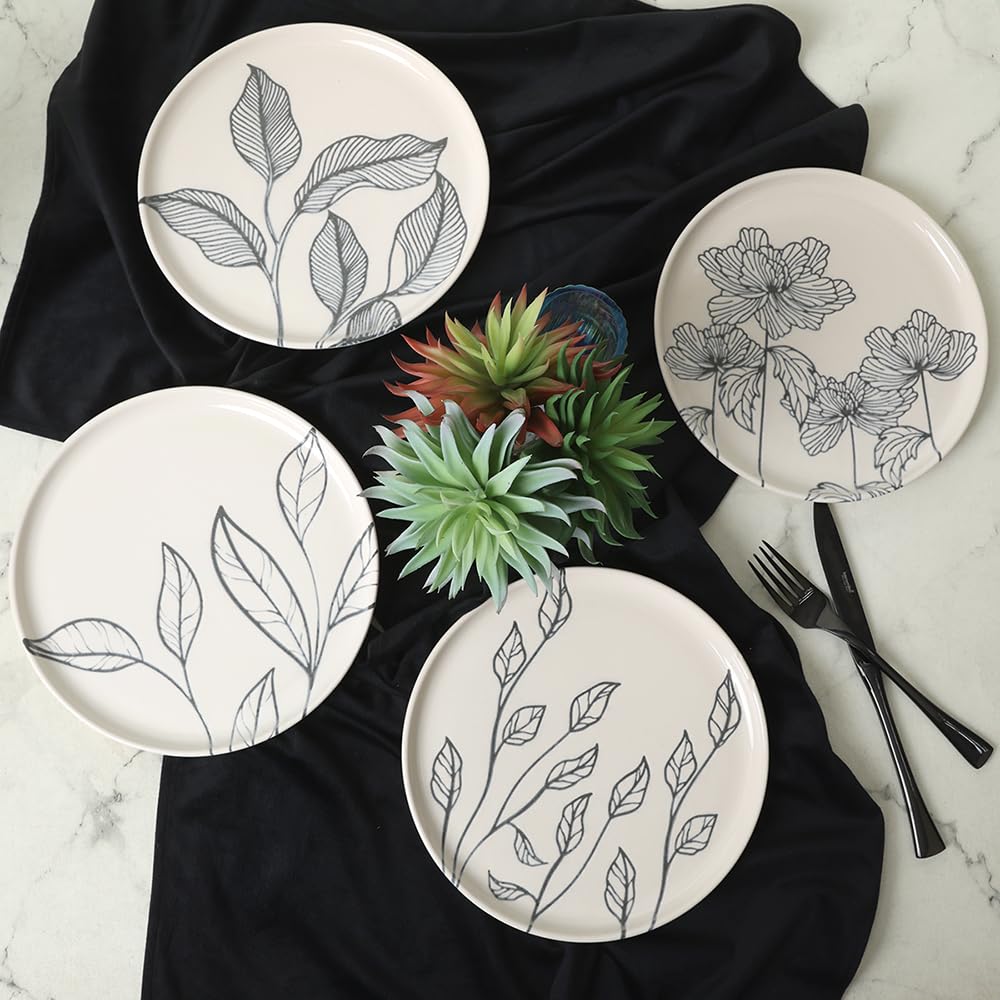 Keramika Leaf Traces Nordıc Pasta Tabağı 22 Cm 4 Adet / 22881-82-83-85
