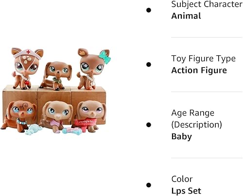 Miniatura 3 de Littletoy Figuras LPS LPS de ciervos y perros salchicha Rare Old LPS Toys Figura de acción para cachorros mascotas coleccionables con accesorios LPS