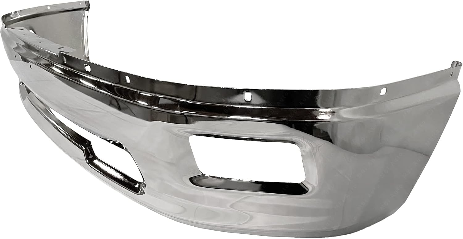 BUMPER-KING Front Bumper Face Bar Compatible with 2009-2012 Dodge RAM 1500 Series 09-12 CH1002386 Chrome Steel with Fog Lamps