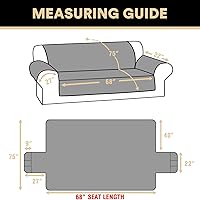 Vista 2 de PrinceDeco Fundas 100% impermeables para sofá de 3 cojines, fundas de sofá modernas con correas elásticas, protector de muebles grueso y suave, apto