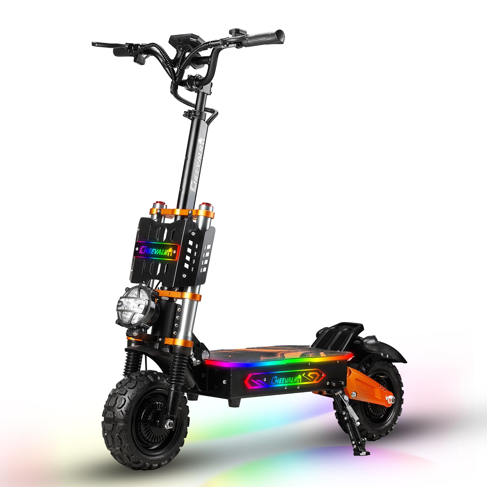 Electric Scooter for Adults, 55 Mph, 11" Tires, 75 Miles Range, 6000W Motor, 60V 43Ah Battery, Folding E-Scooter with Dual Motor/Suspension/Chargers and Braking System, Off-Road