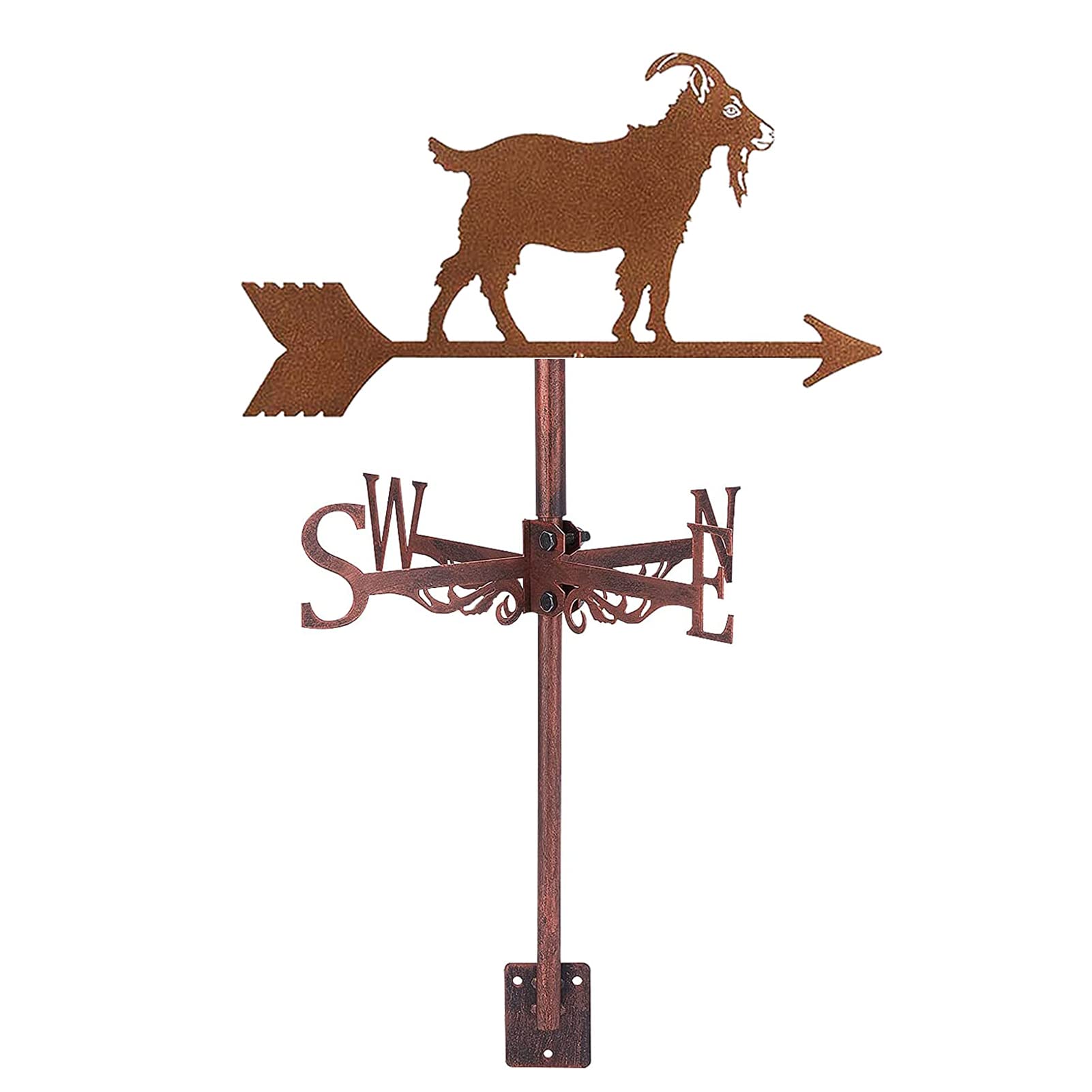 TAXXII Weathervane Cows and Sheep Red Metal Ornament Wind Direction Indicator, Yard Roofs Vane Outdoor Garden Farm Decoration, A(B)