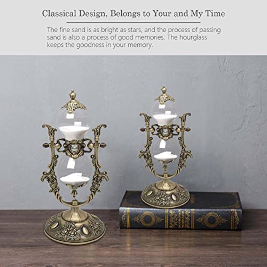 1 Reloj de Arena Decorativo para Cocina, Estudio | Decoración giratoria de reloj de arena for oficina(Brass)